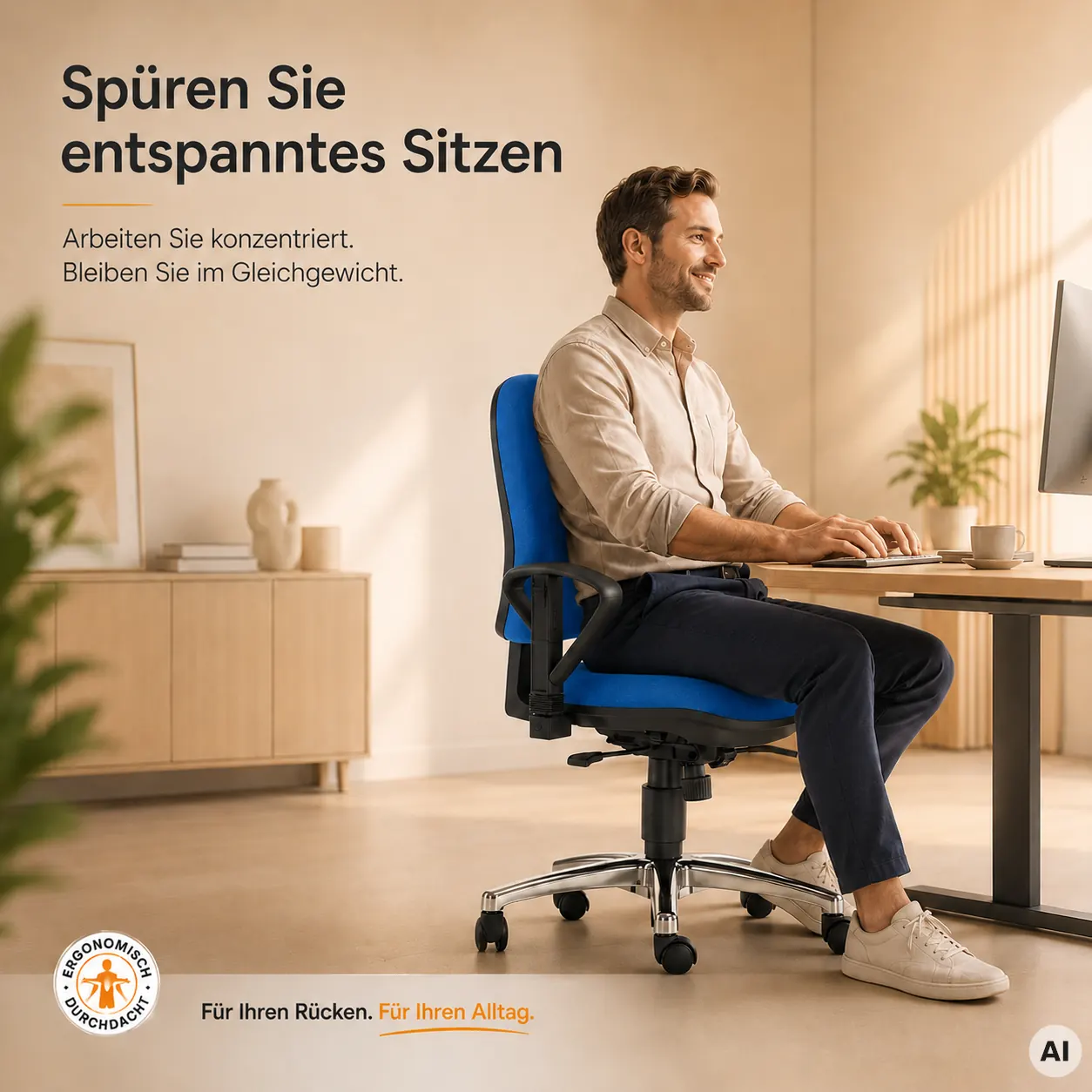 Ergonomischer Bürostuhl bei Rundrücken - Anti-Hohlkreuz