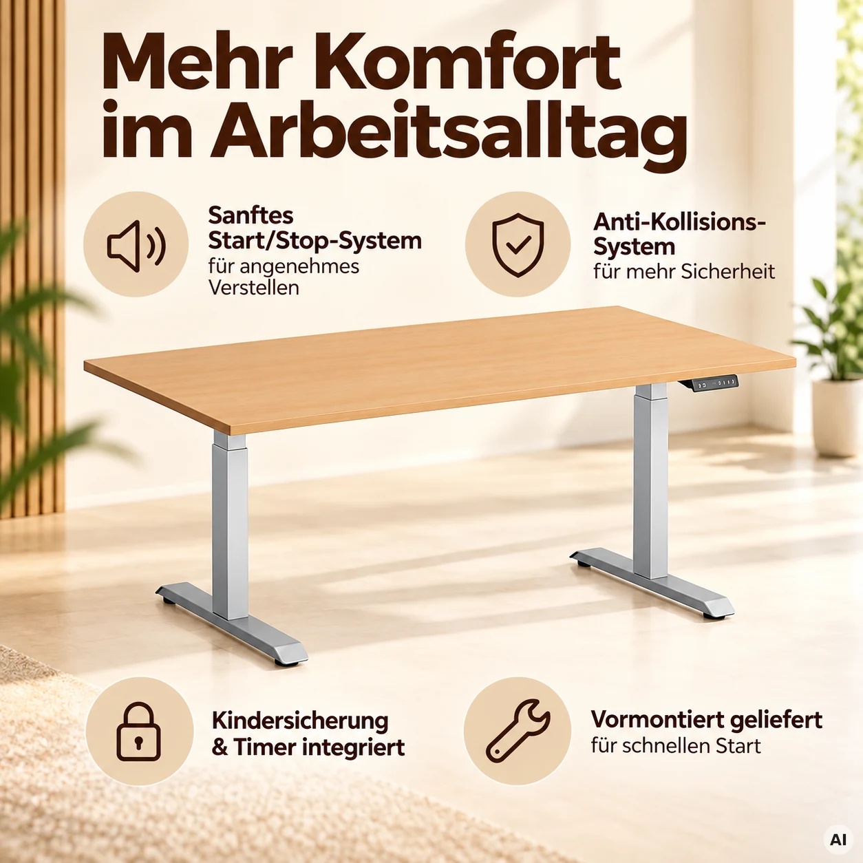 Schreibtisch MoveUp - Höhenverstellbarer Tisch