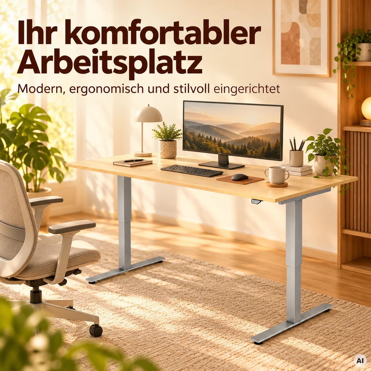 Schreibtisch ErgoUp - Höhenverstellbarer Tisch